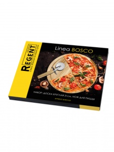 Набор доска круглая 31см+нож для пиццы Linea BOSCO 1/6