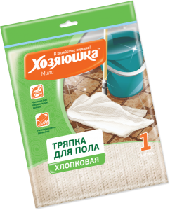 Тряпка для пола хлопок 80*100см ХОЗЯЮШКА Мила белая