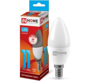 Лампа  LED-свеча-VC 11Вт 4000 Е14 IN HOME