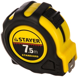 Рулетка 7,5мх25мм обрез корпус STAYER STANDART