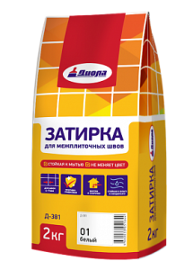 Затирка для межплиточных швов белая 1кг Д-381 ДИОЛА  (20)