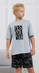 Костюм для мальчика (футболка+шорты) Экипаж-2 рост 158 (ЧЗ)