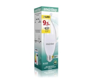 Лампа  LED-свеча С37-9,5Вт 3000 Е27 Smartbuy
