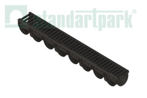 Лоток водоотводный пластиковый со чугунной решеткой S'park3 кл С ЛВ-10.14.10-ПП  0882033  21