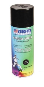 Эмаль аэроз. универс. черный глянцевый Абро 226 г (12)