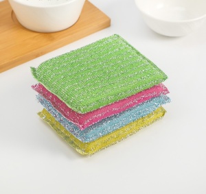 Губка для посуды 12*9*2 см со стальной стружкой 