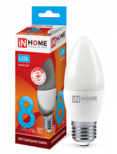 Лампа  LED-свеча-VC  8Вт 4000 Е27 IN HOME