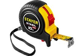 Рулетка 10мх25мм двухсторонняя шкала STAYER Stabil