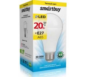 Лампа  LED-А65 20Вт 3000 Е27 Smartbuy
