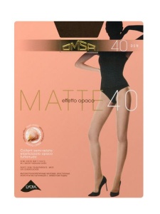 Колготки женские Матте (Matte Omsa) 1/10 без штанишек с эффектом пудры 40 ден черн. р.4