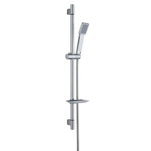 Душевой гарнитур Melodia Square стойка, ручной душ, шланг 150 см,мыльница.