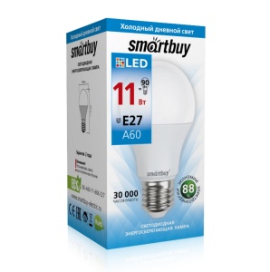 Лампа  LED-А60 11Вт 6000 Е27 Smartbuy