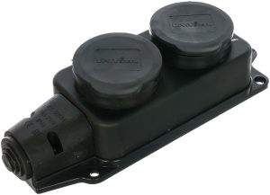 Колодка 2-х местная 16А 250В з/к каучук IP44 1027