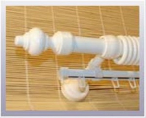Карниз круглый Пластик 3,0м двурядный белый 