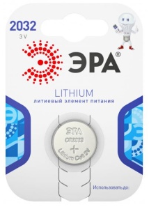 Батарейка Эра CR2032-1BL таблетка