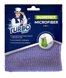 Салфетка микрофибра для уборки 30х30см TURBOMAG DUOEFFECT 1/36
