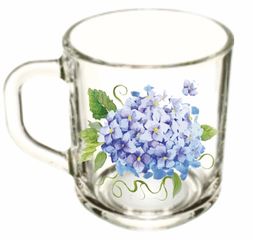 Кружка стекло 200 мл Green Tea Гортензия 1/20 шт