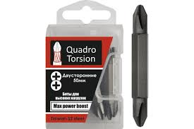 Бита PH2хPZ2 50мм магнитная насечка Quadro Torsion ШТУКА