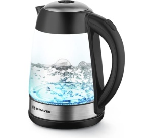 Электрочайник BRAYER 1012BR-BK стекло 1,7л