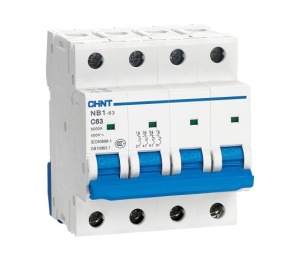 Автомат NXB-63S CHINT 4P 50A 4.5kA х-ка С