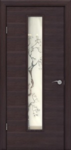 Дверь МДФ ПО Сакура 800 стекло  Венге
