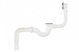 Обвязка для ванны Aquant V155-30-MR с выпуском и переливом, гибкая труба.