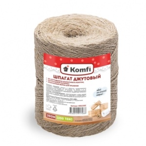 Шпагат джутовый 2ммx200м 1200 текс Komfi/40