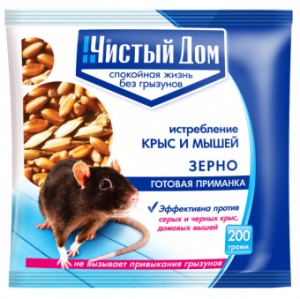 Средство от крыс и мышей зернов.приманка пакет 200г Форэт ЧД (50)