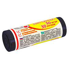 Пакеты д/мусора 30л рулон 30шт черные Praktisch АВИКОМП (50)