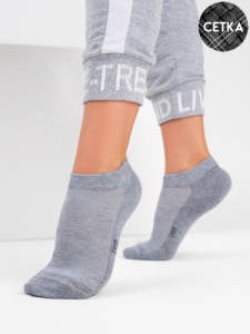 Носки женские укороченные х/б+эл КВ с1477 р.23-25 (ЧЗ) 1/30 