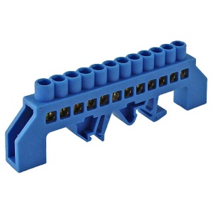 Шина "N" нулевая в изоляторе на DIN-рейку 8х12мм 12групп 