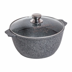 Кастрюля с антипригарным покрытием 3,0 л Premium grey ст/крышка ТМ Мечта 1/6