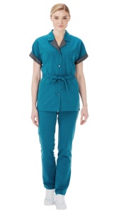 Костюм жен.Дениз, бирюза/т.сер.. кор. рук р.52/54  170-176(ЧЗ)