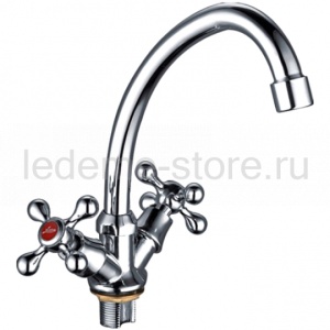 Смеситель д/кухни Ledeme кр/б ,гайка