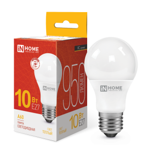 Лампа LED-А60-VC 10Вт 3000К Е27 IN HOME