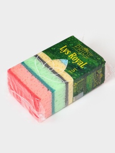 Губка для посуды 10,5х6,5х3,5см Королевская лилия (Lys Royal) 5штук 1/30
