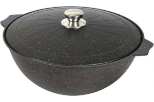 Казан для плова с антипригарным покрытием 10,0 л Гранит ст/крышка ТМ Мечта 1/3