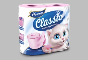 Бумага туалетная Hanny Classic 2слоя 4рулона по 12 шт