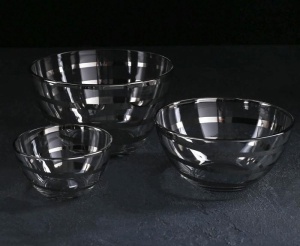 Набор салатников стекло СЕРПАНТИН 1,75/ 0,80/ 0,25 л серебро 1/4