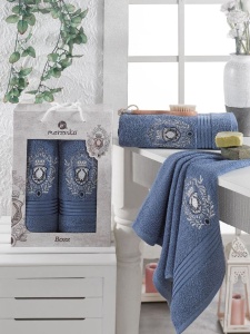 Комплект полотенец махровых в коробке 2шт (50x90/1)(70х140/1) 