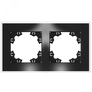 Рамка Афина Стекло двухместная графит 2255