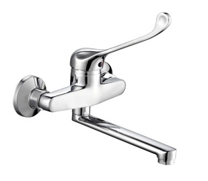 Смеситель настенный ПСМ (хирургический) локтевой излив 18см.