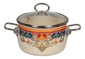 Кастрюля эмалированная 3,0 л Ornamento 