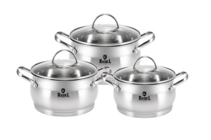 Кастрюля нержавеющая сталь 3,8л RASHEL Катрин 20х12см стеклянная крышка