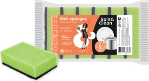 Губка для посуды 5+1 шт Spin&Clean Disco с абразивом 1/48