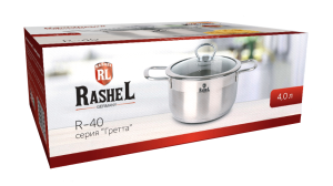 Кастрюля нержавеющая сталь 4л RASHEL Гретта 22х11см стеклянная крышка
