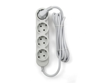 Удлинитель PC 3м 4гн з/к 10А PC-1В-3M черный 20601 КУБ