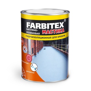 Мастика Farbitex битумно-резиновая 4кг для кровли (4шт)