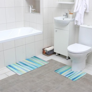 Набор ковриков для ванны и туалета БИРЮЗА 45х40 см/45х75 см 2шт 