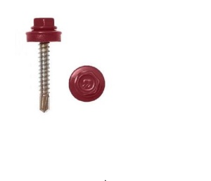 Саморез кровельный 4,8х70 RAL 3005 (винно-красный) 